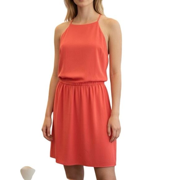 Needle & Threads Dresses & Skirts - Needle & Threads Boutique Orange High-Low Halter Dress Lined Sz L | EUC
